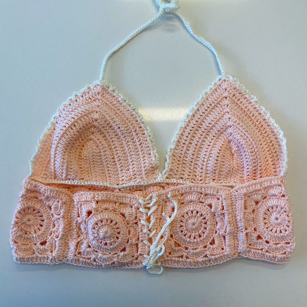 Handmade Crochet Tan Top